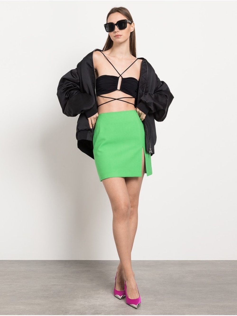 The Andamane High-Waist Side-Slit Mini Skirt